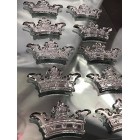 Baby Shower Birthday Silver Acrylic Crown Prince or Princess Self Adhesive Stickers Party Motives Favors 40 Ct